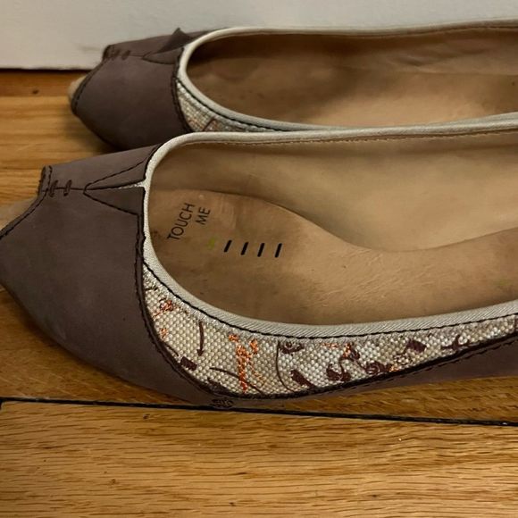 Anthropologie Terra Plana Sustainability Made Suede Shoes with Open Tie Size 8.5 - Picture 5 of 8